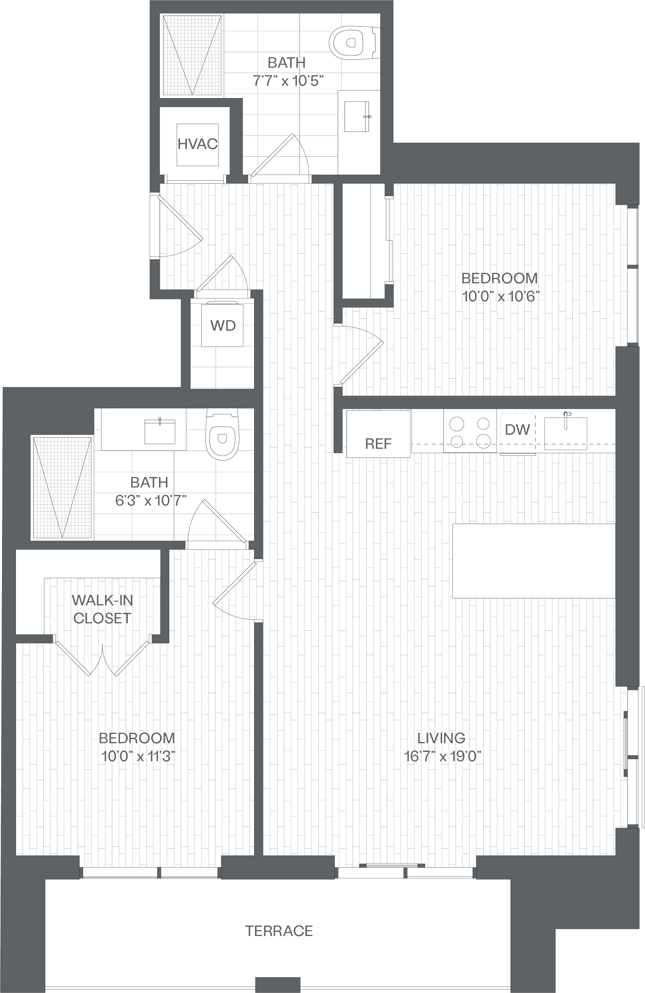 2 Bed/2 Bath-BJ1 floor plan