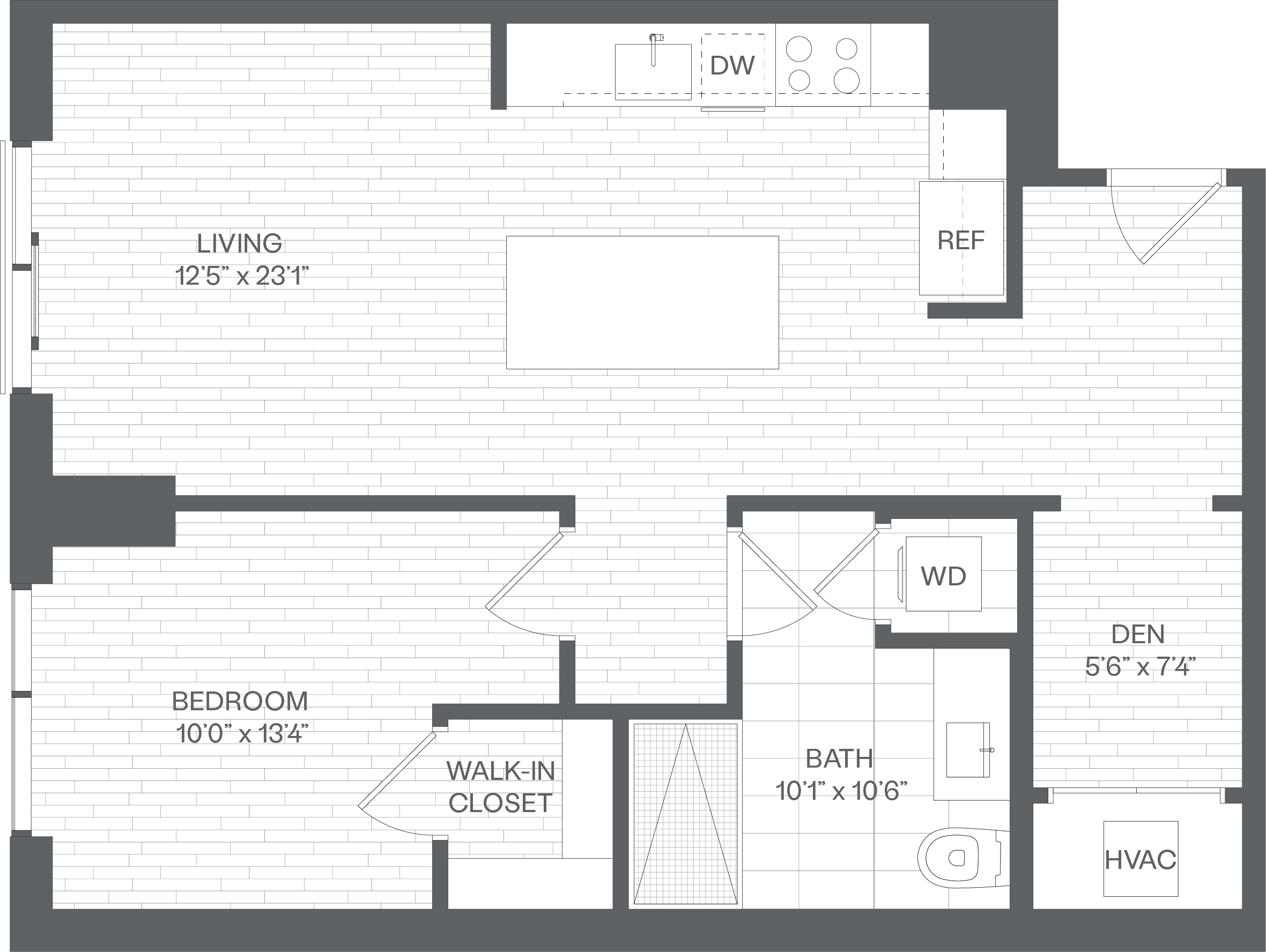 1 Bed/1 Bath Den-DD floor plan