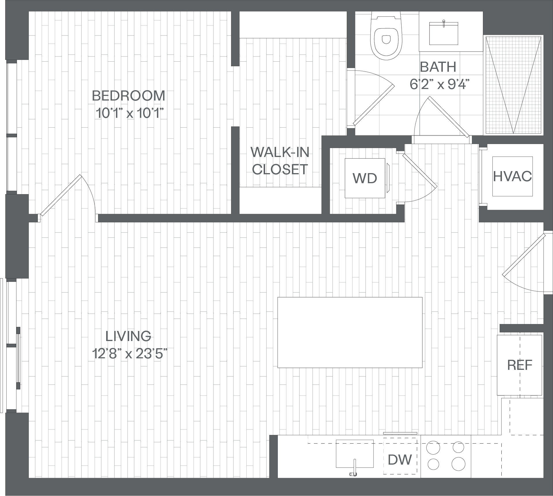 1 Bed/1 Bath-AA floor plan