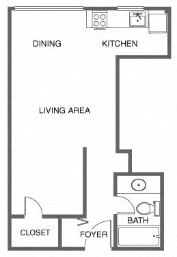 Renovated Studio floor plan