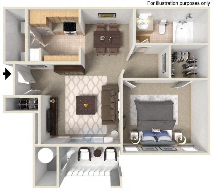 A Bartlett 656 SF floor plan