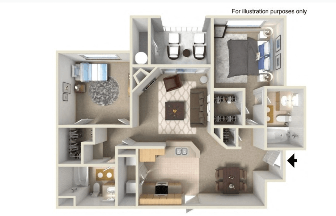 C Mannheim 1,040 SF Reno floor plan