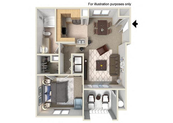 B 730 SF San Miguel floor plan