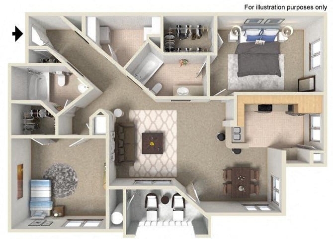 D 1,249 SF San Luis floor plan