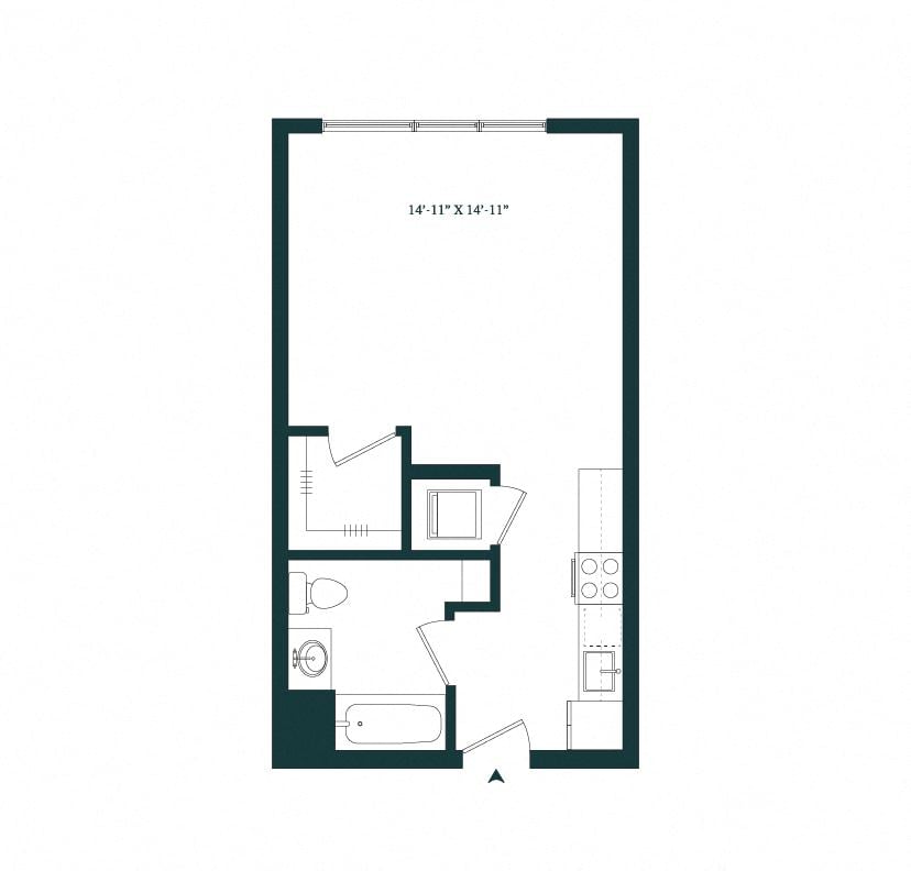 Studio S-01W floor plan