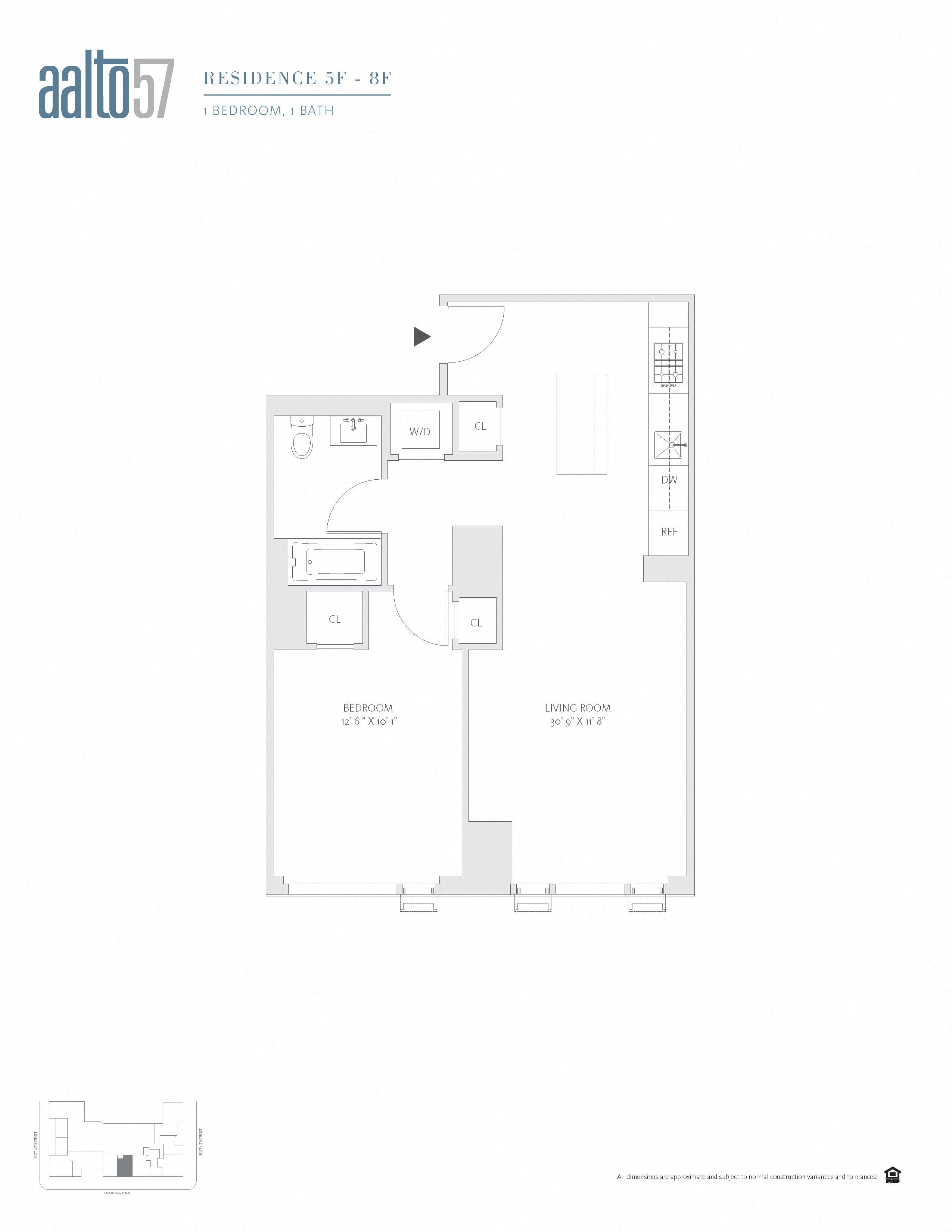 1 Bed/1 Bath-1B floor plan