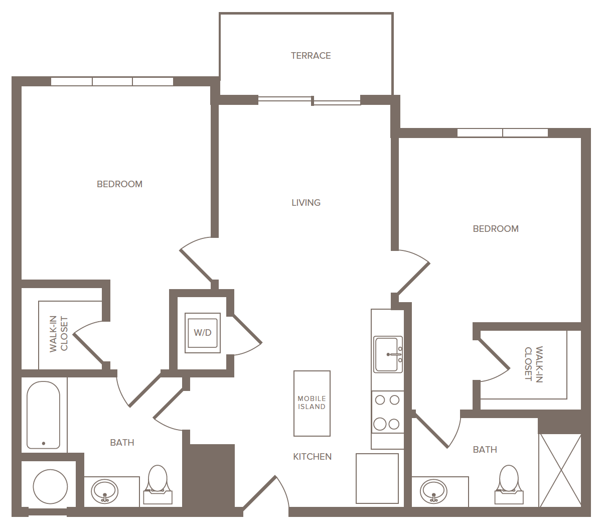 2 Bed/2 Bath-B floor plan