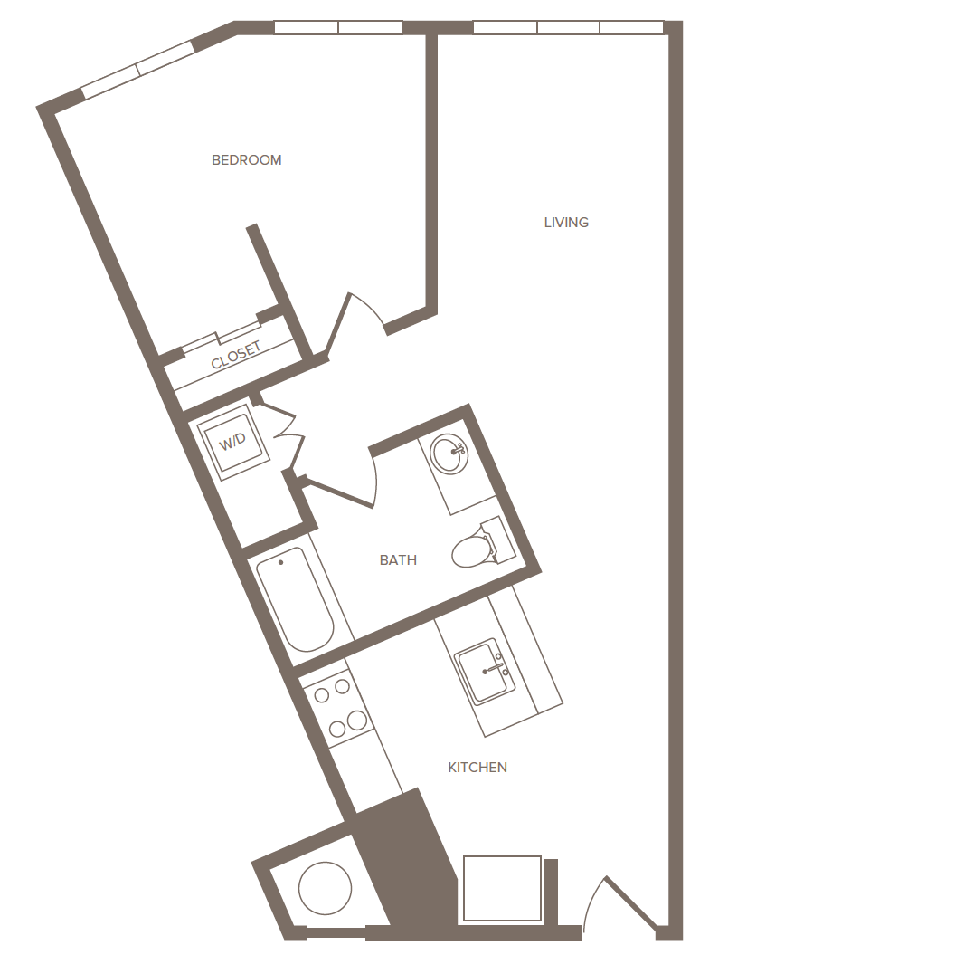 1 Bed/1 Bath-C floor plan