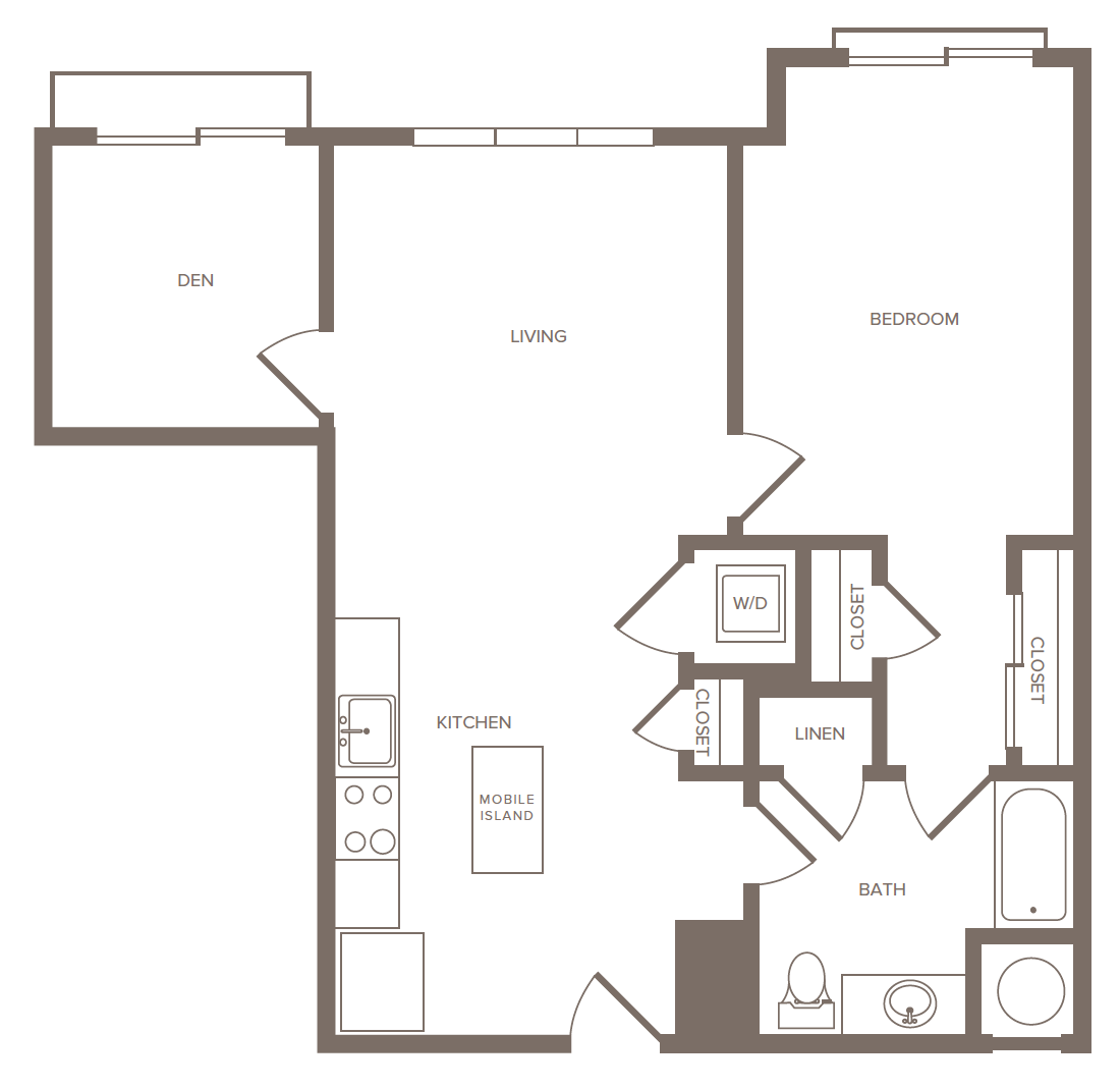 1 Bed/1 Bath Den-M floor plan