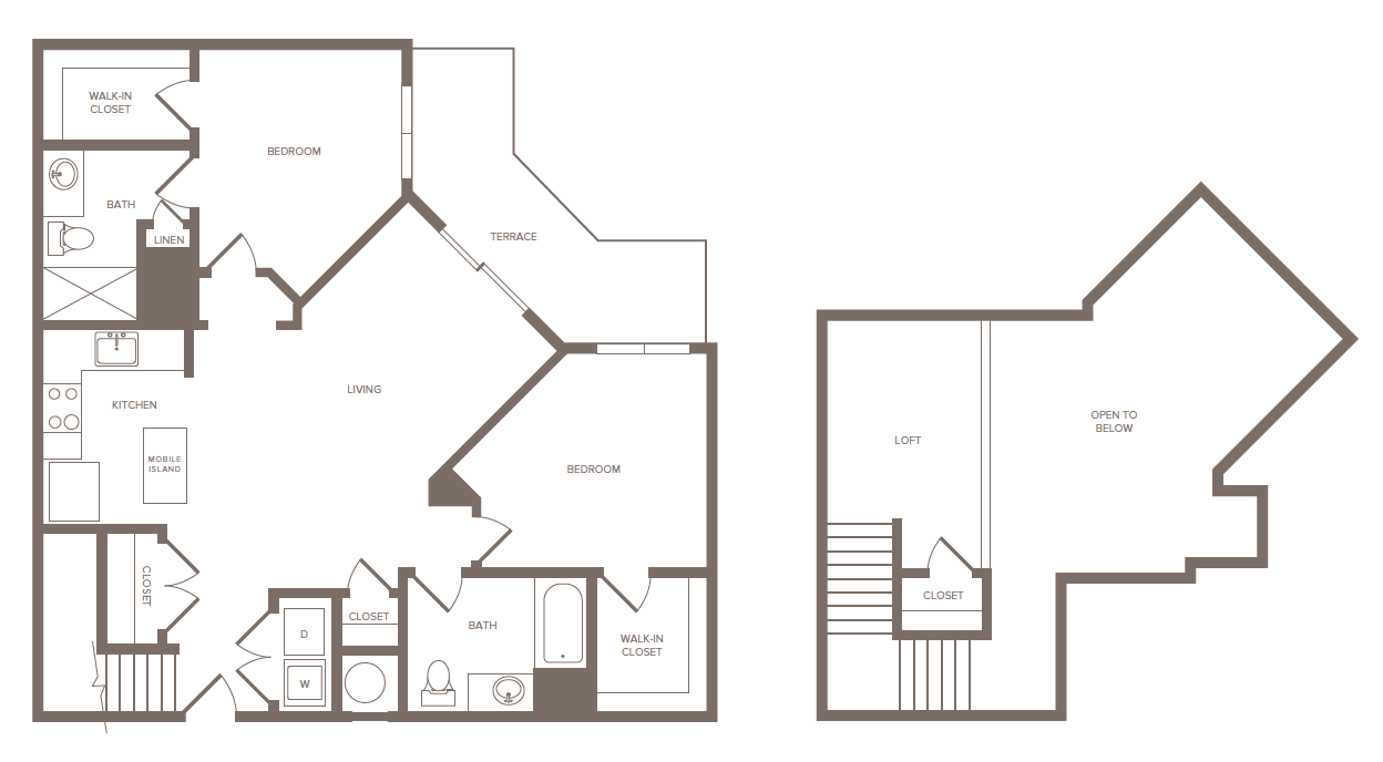 2 Bed/2 Bath Loft-I floor plan