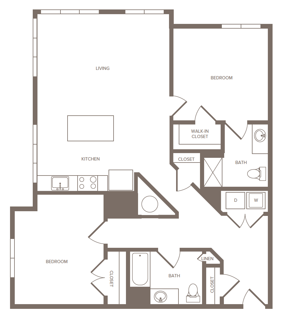 2 Bed/2 Bath-M floor plan