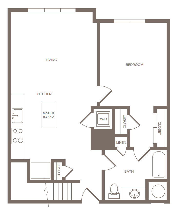 1 Bed/1 Bath-N floor plan