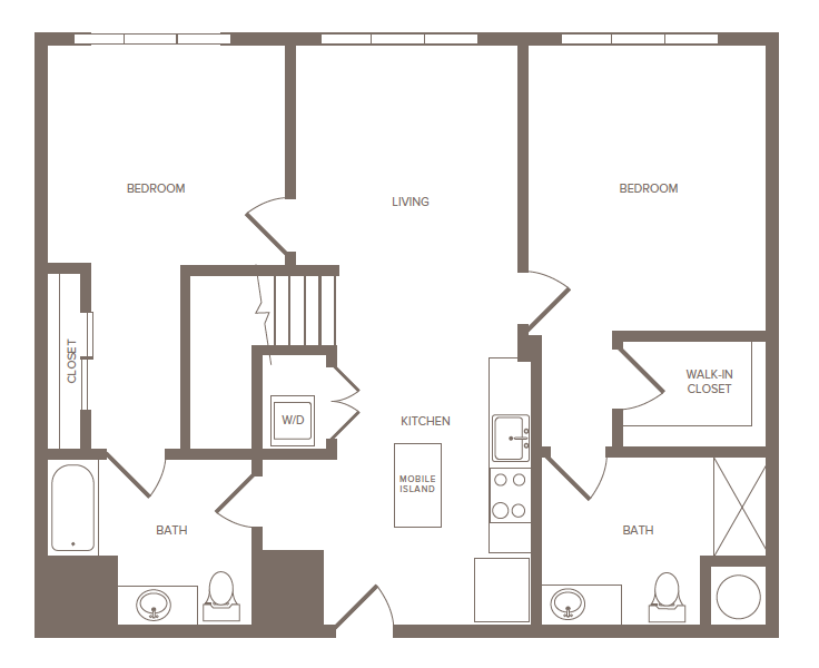 2 Bed/2 Bath-H floor plan