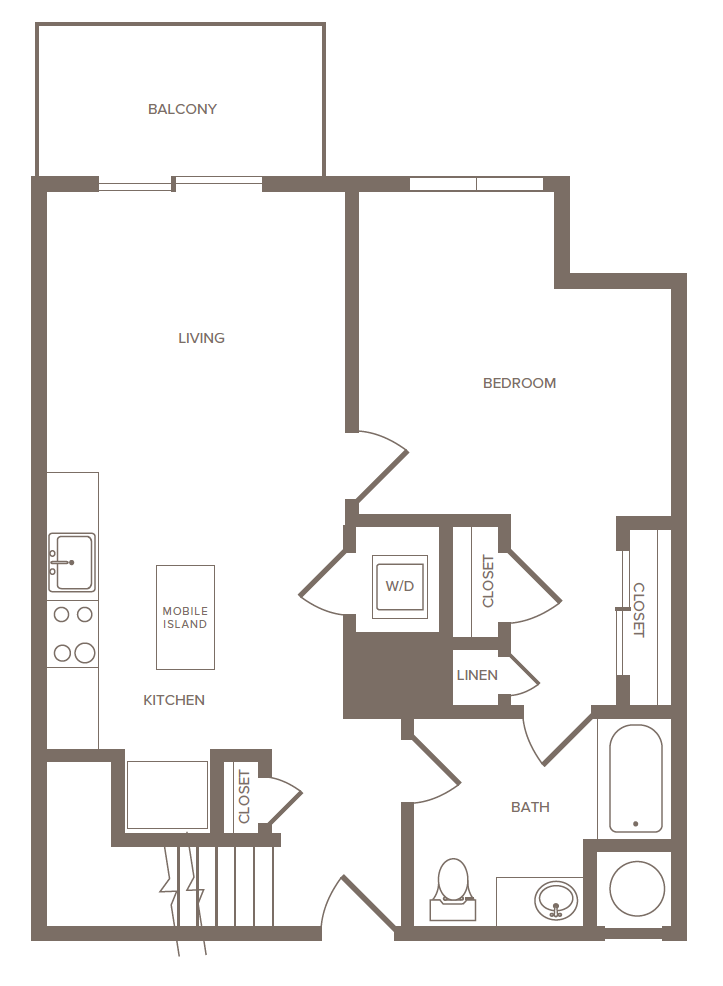 1 Bed/1 Bath-A floor plan