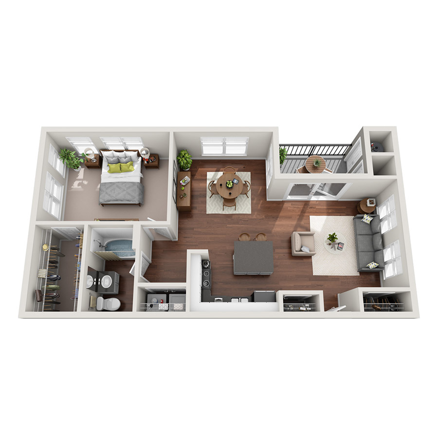 A2-II - 1 Bedroom floor plan