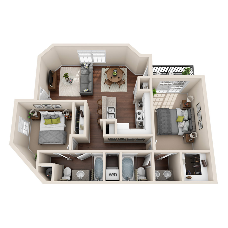 B3R - 2 Bedroom floor plan