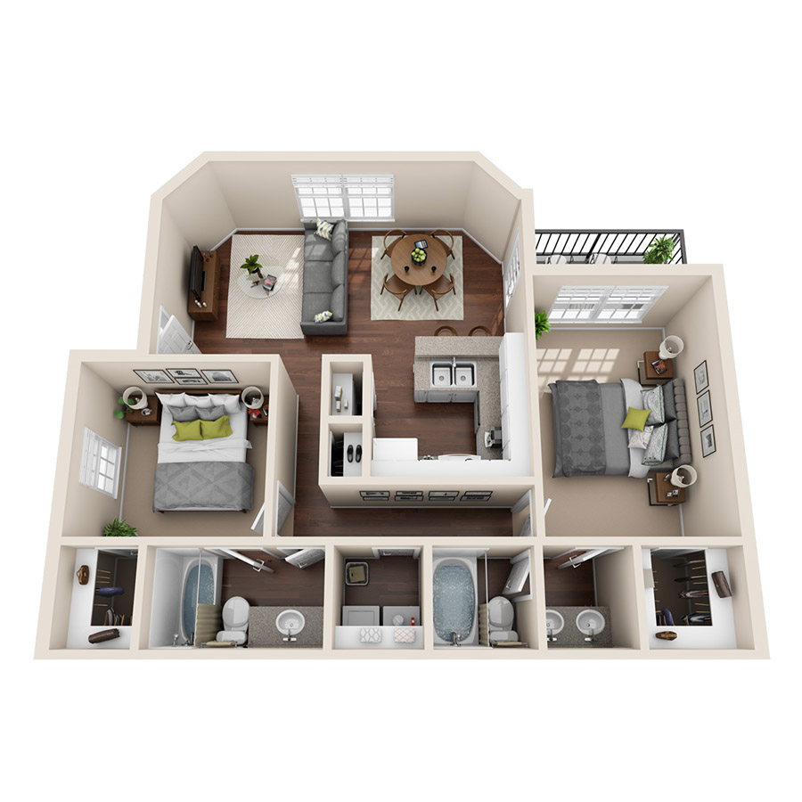 B2R - 2 Bedroom floor plan