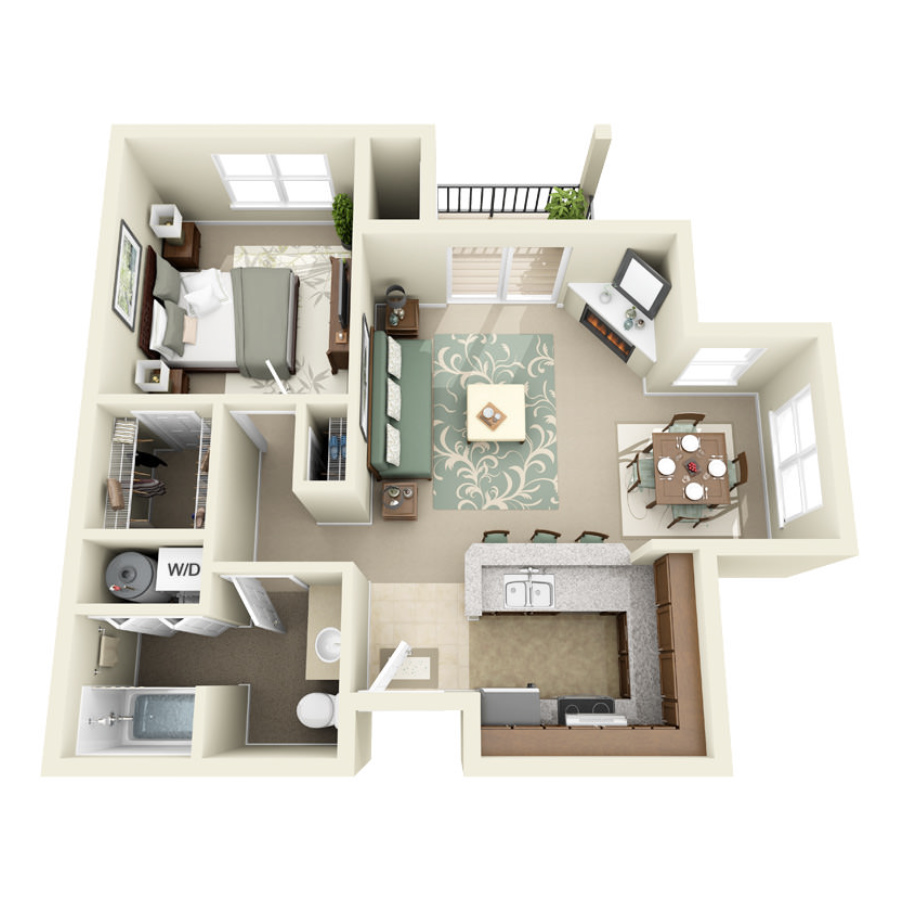 1 Bedroom floor plan