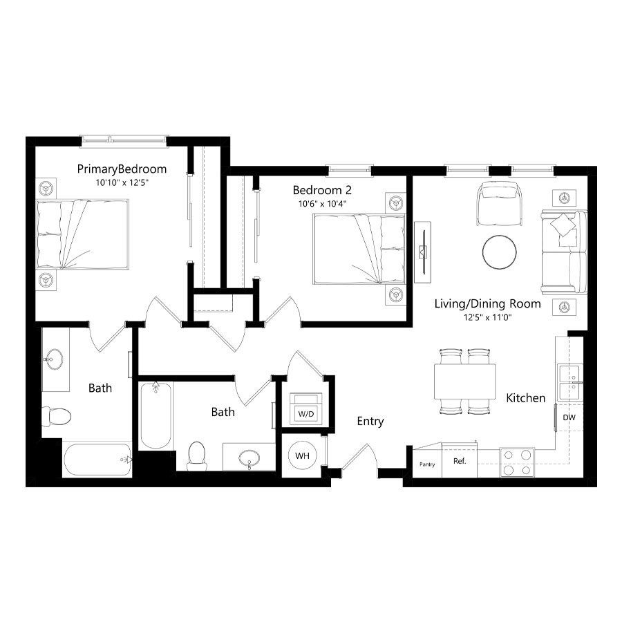 Unit D floor plan