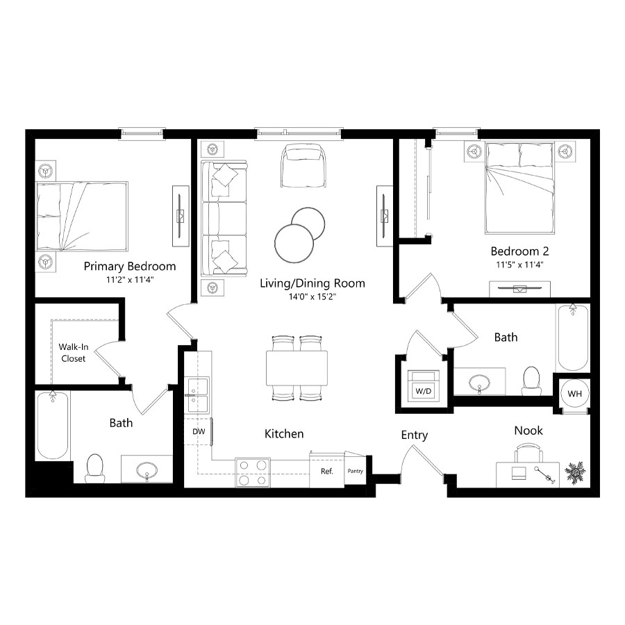 Unit E floor plan