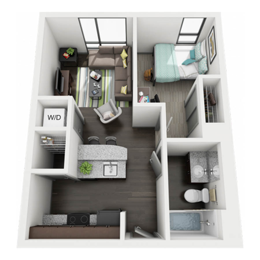 1 Bedroom 1 Bathroom floor plan