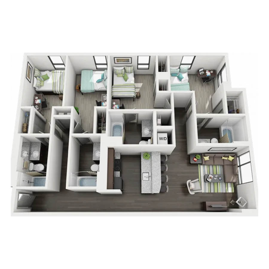 4 Bedroom 4 Bathroom floor plan