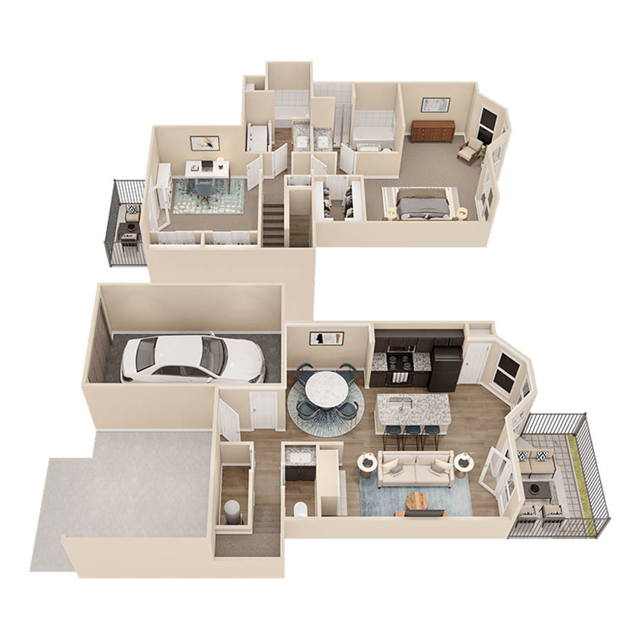 Cypress Point - Direct Access Garage & Carport Located Below floor plan