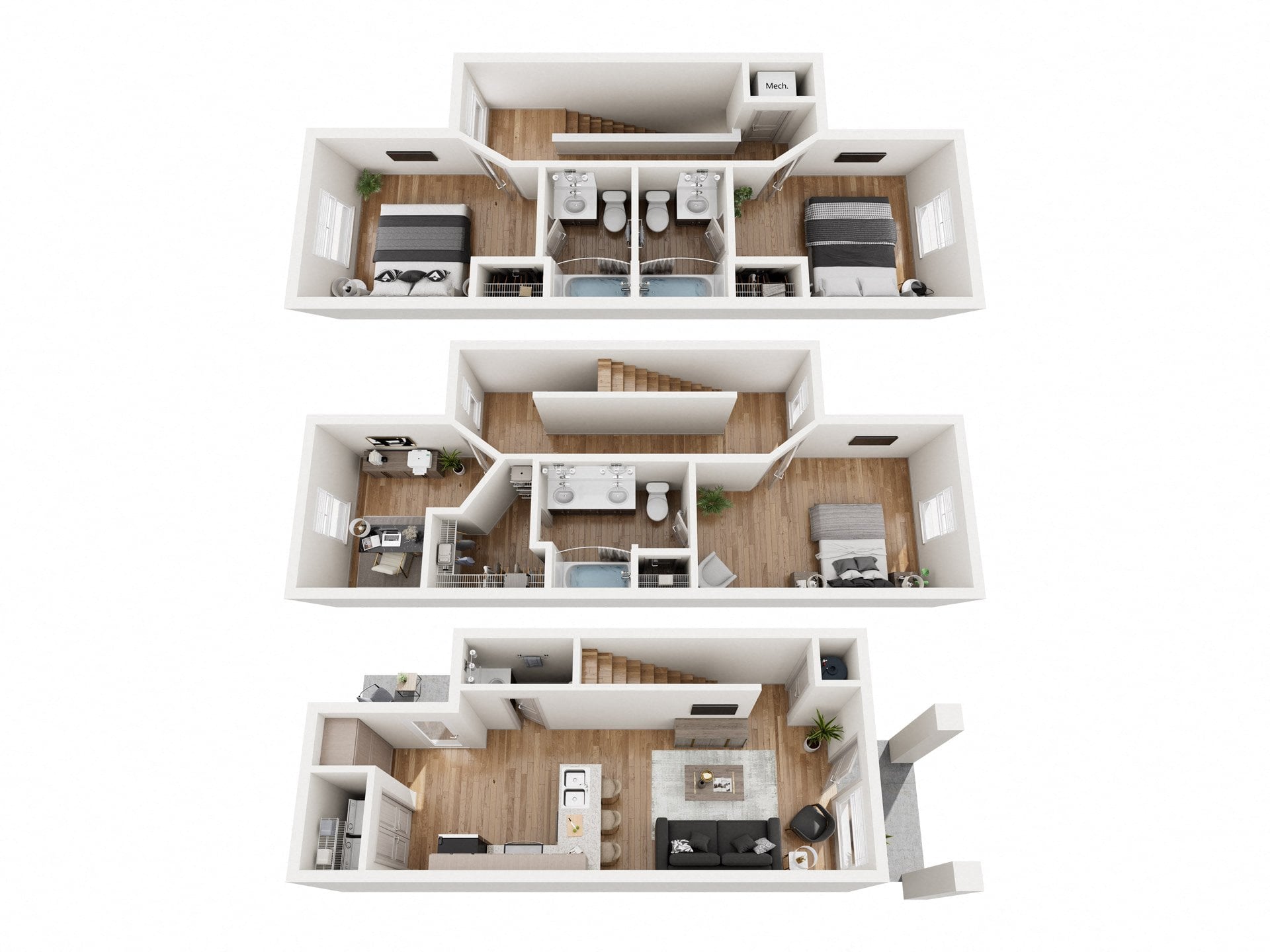 3x3.5 Conventional floor plan
