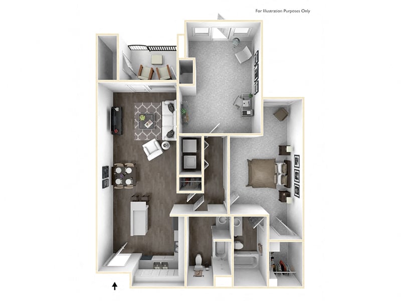 1x2 floor plan