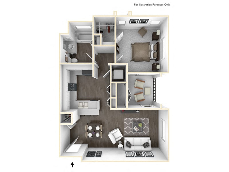 1x1 floor plan