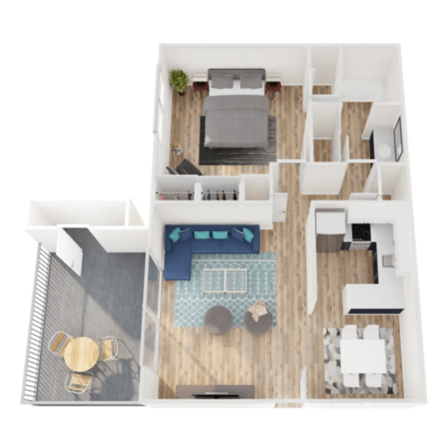 1x1 Deluxe-Reno floor plan