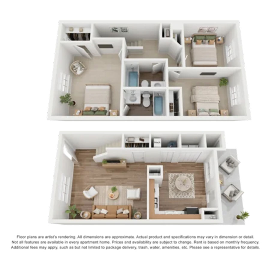 3x2 Townhouse floor plan