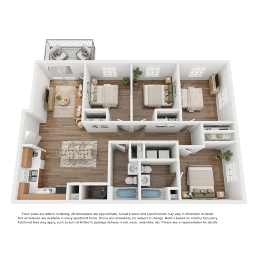4x2 Townhouse floor plan