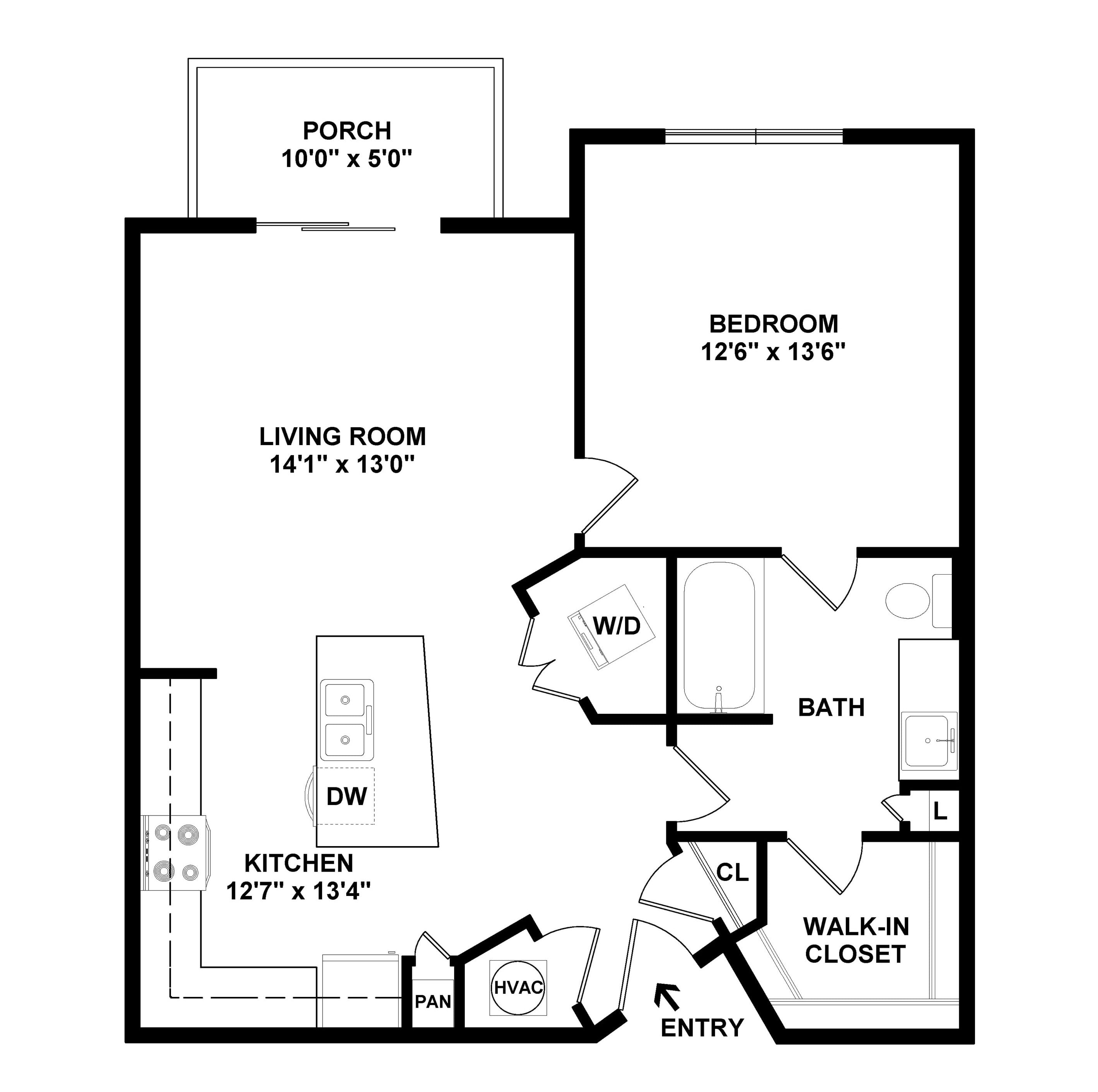 1 Bed/1 Bath-A3 floor plan