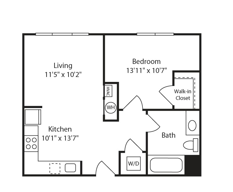 1 Bed/1 Bath-A21 floor plan