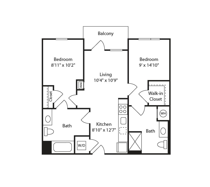 2 Bed/2 Bath-B23 floor plan