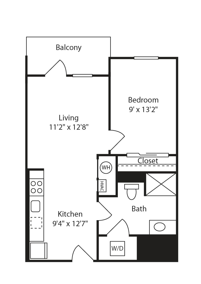 1 Bed/1 Bath-A24 floor plan