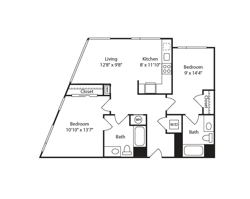 2 Bed/2 Bath-B36 floor plan