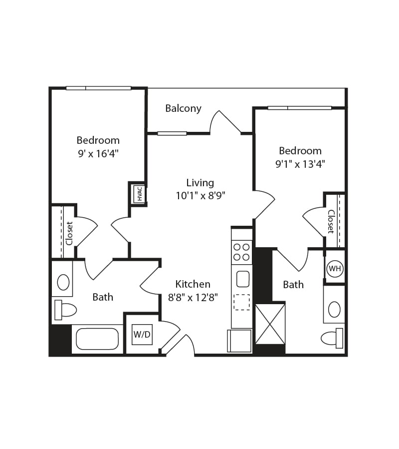 2 Bed/2 Bath-B32 floor plan