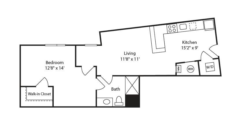 1 Bed/1 Bath-A28 floor plan