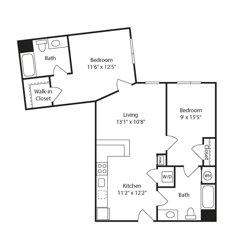 2 Bed/2 Bath-B30 floor plan