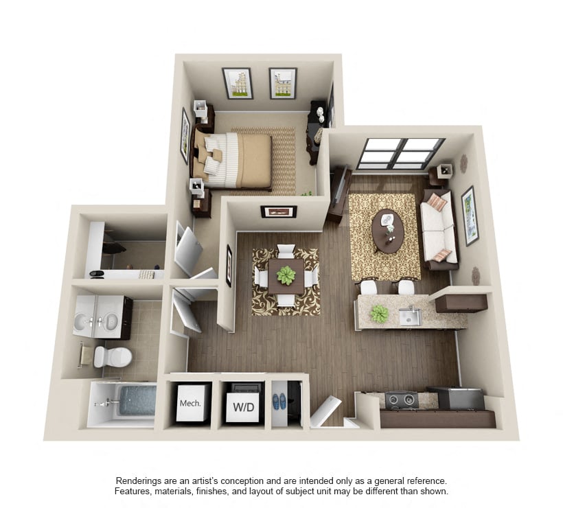 1 Bed 1Bath-Clearbrook floor plan