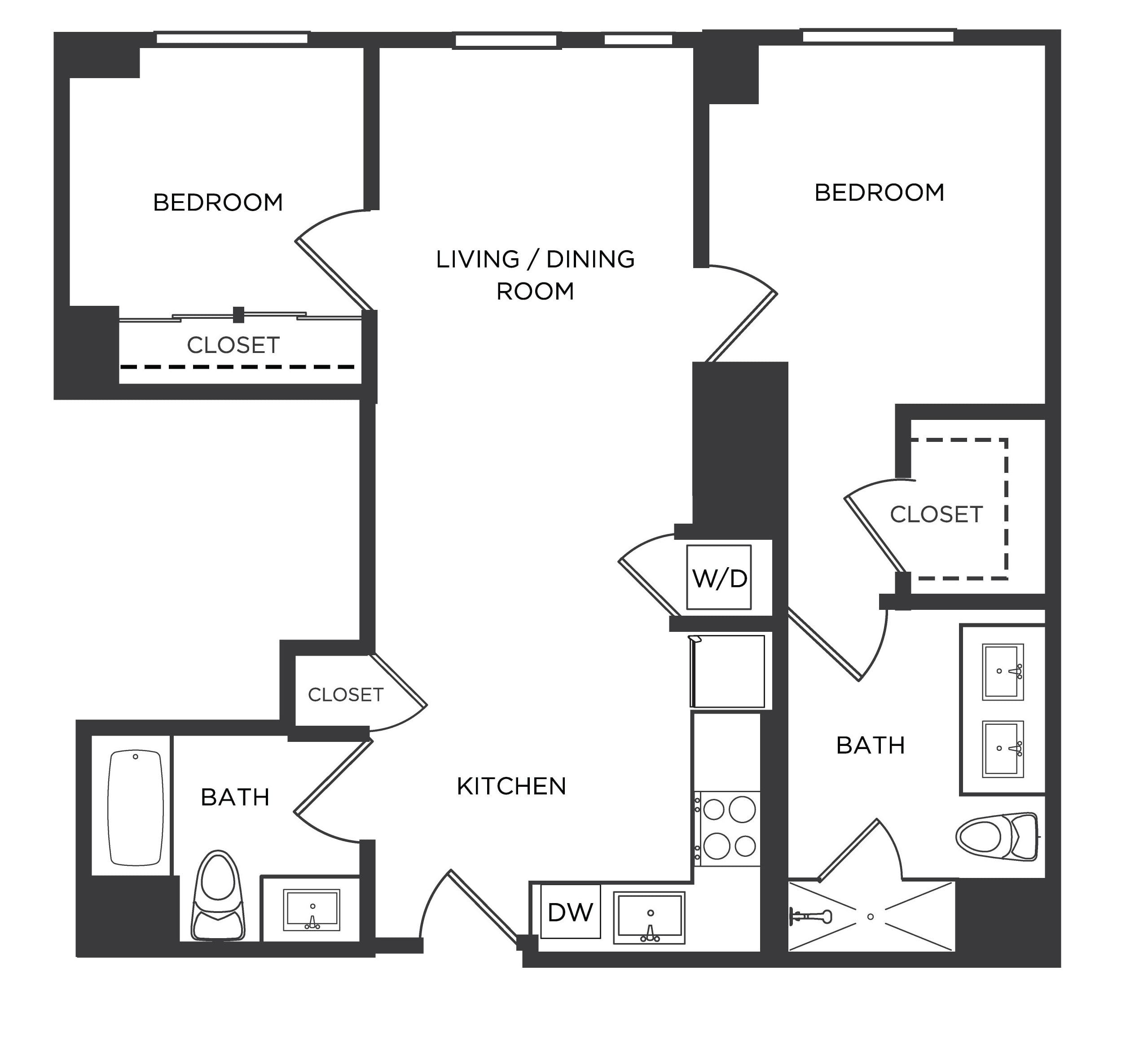 2 Bed/2 Bath-NN floor plan
