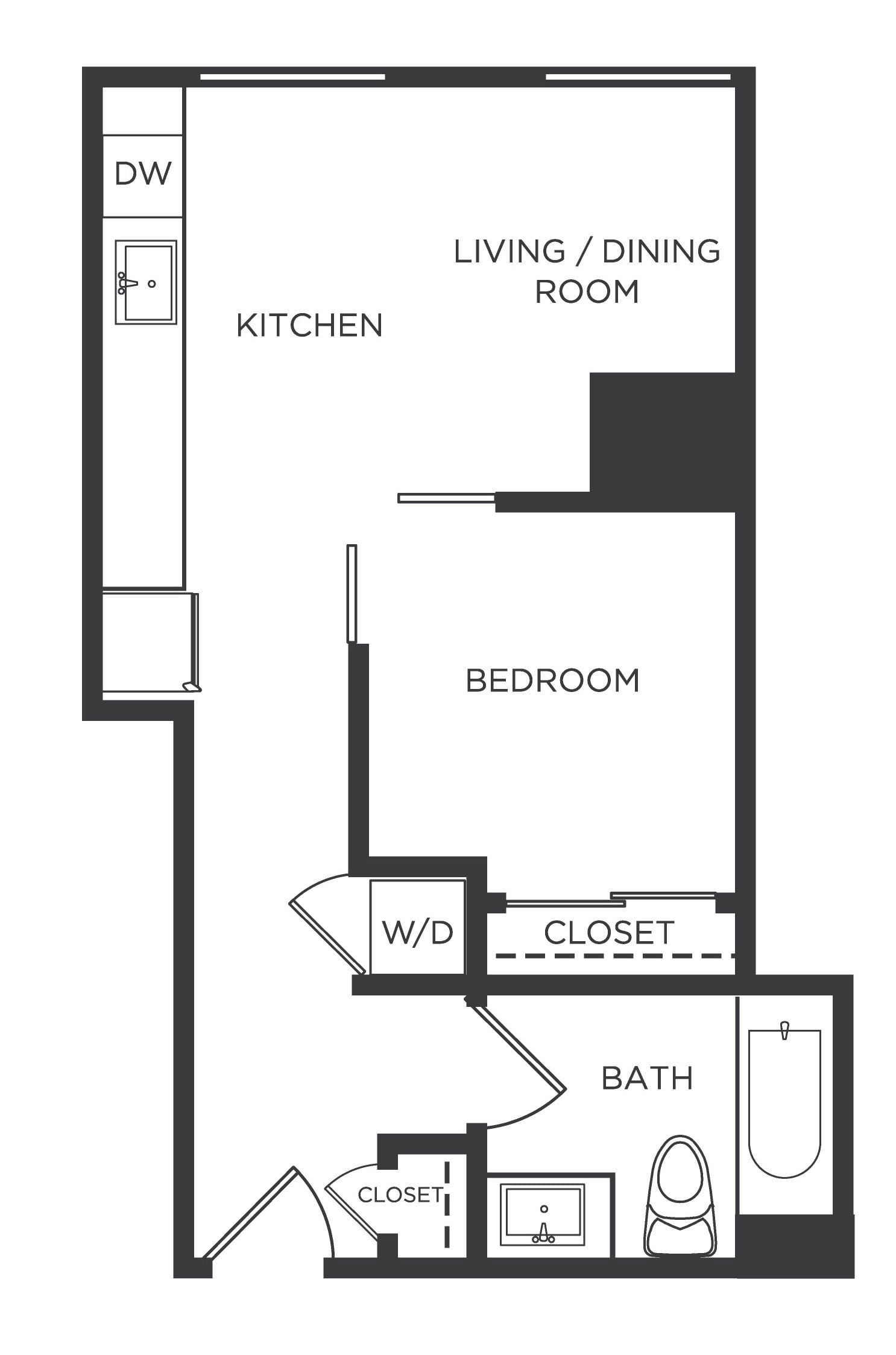 Jr 1 Bed/1 Bath-PP floor plan