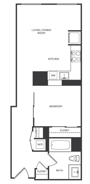 Jr 1 Bed/1 Bath-LL floor plan