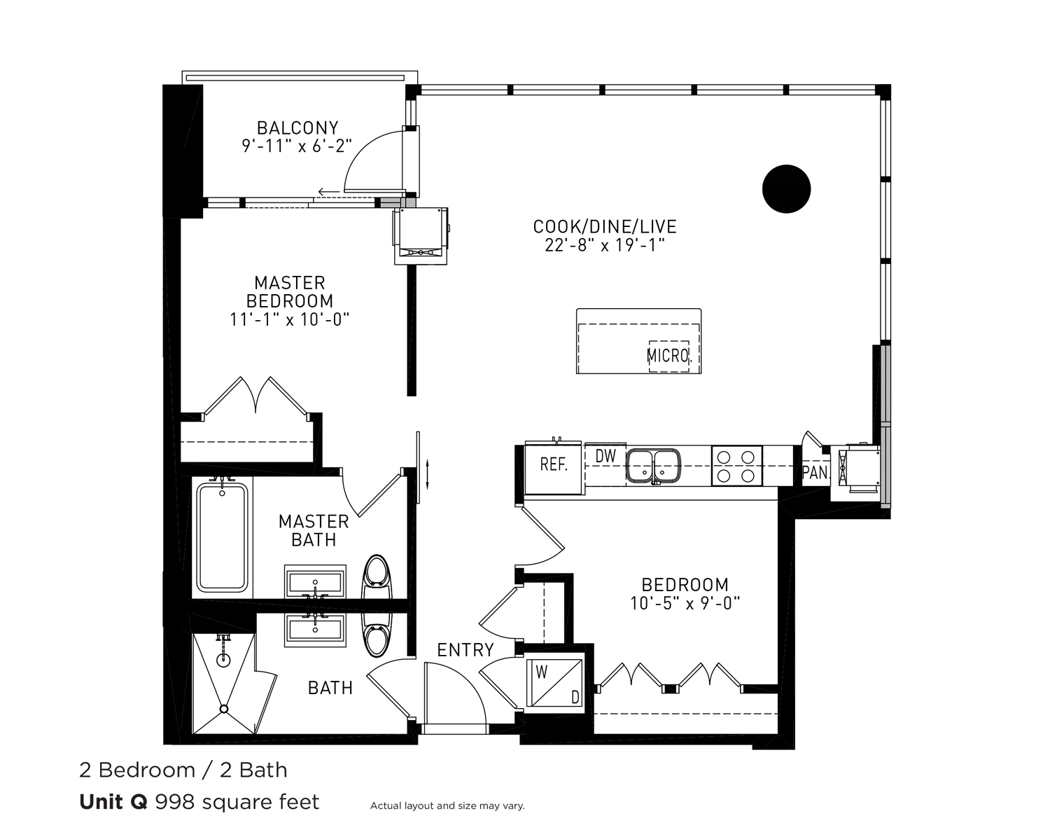 Unit W311 floor plan