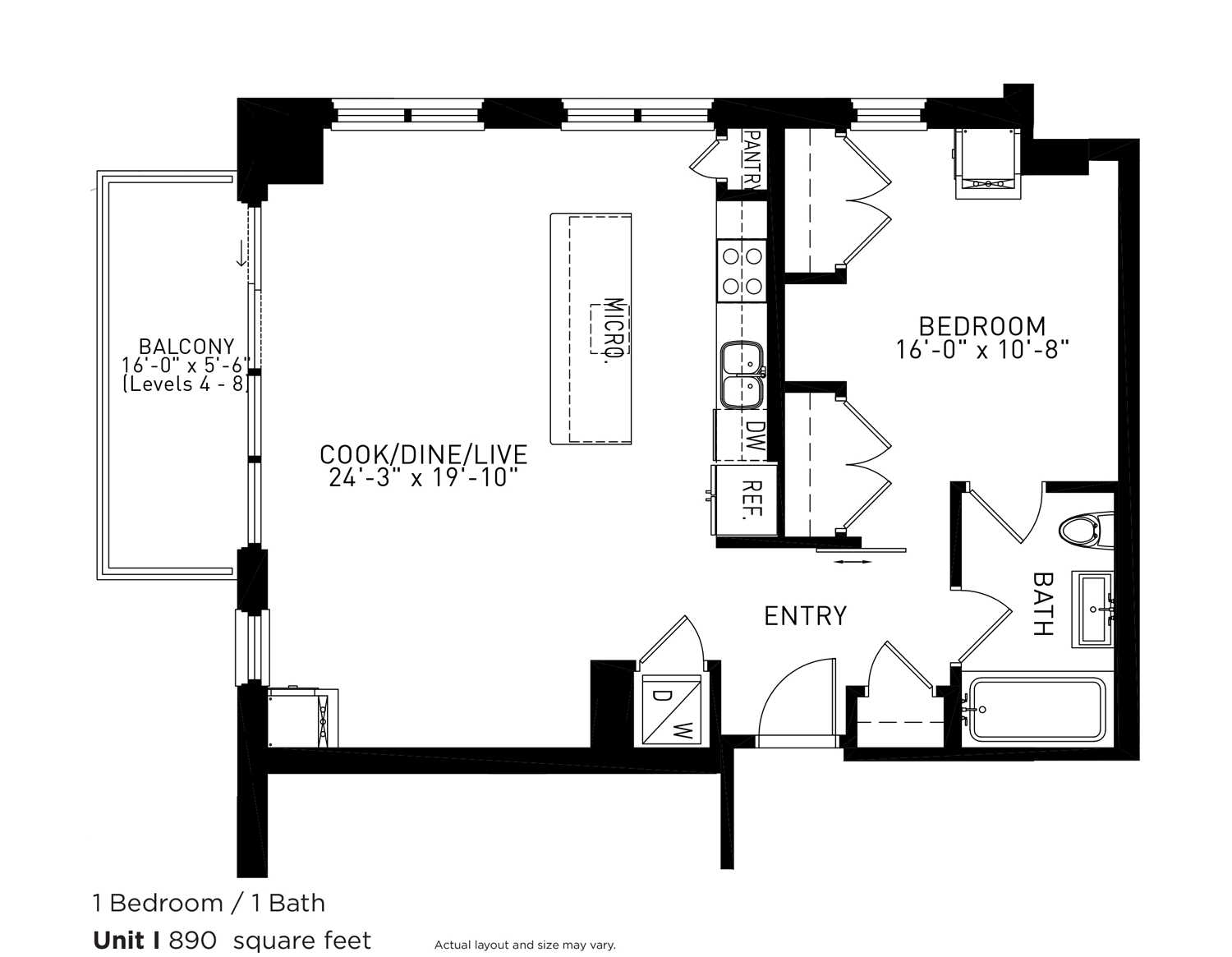 Unit W512 floor plan