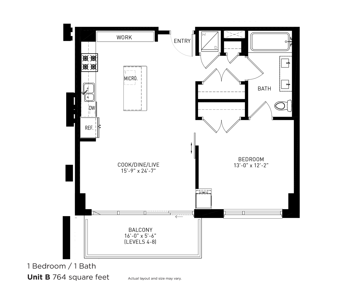 Unit W416 floor plan
