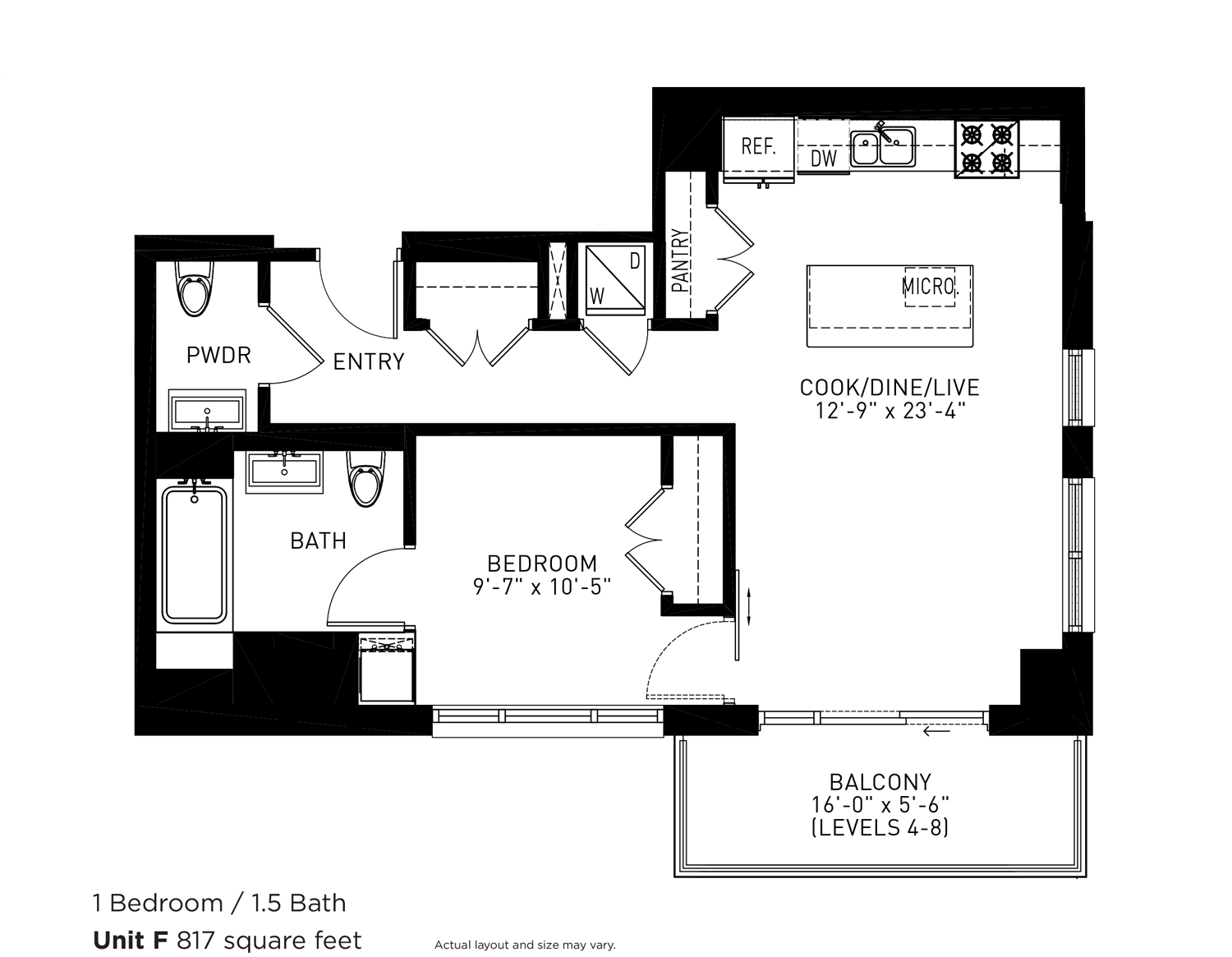 Unit W614 floor plan