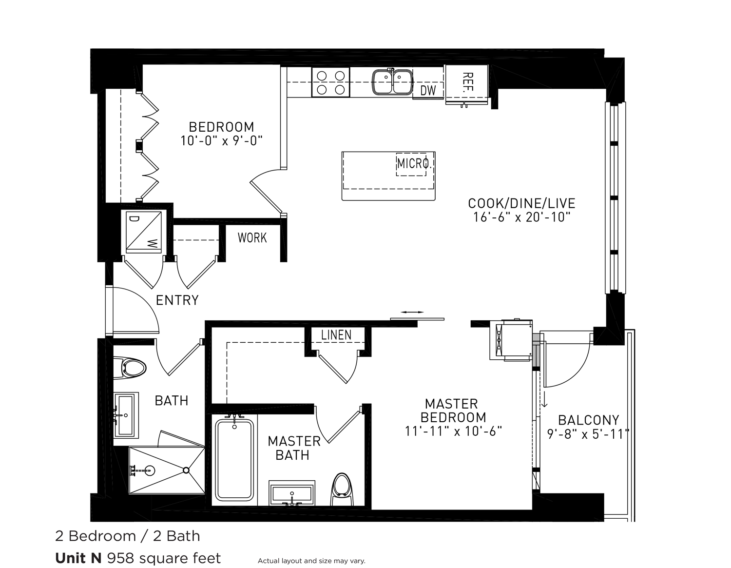 Unit W321 floor plan